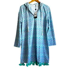 Cabana Life Women’s NWT SPF Hooded Swim Cover Dress Size Large